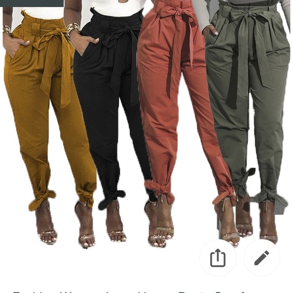 Pants - 💛Yellow Mustard Dress Pants w/ Bow Tie Detail💛